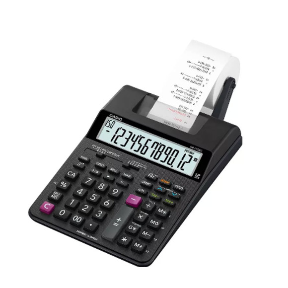 CASIO HR-170RC Plus MINI DESKTOP PRINTING CALCULATOR 2 Color Lg 12 Digit Display - Picture 2 of 4